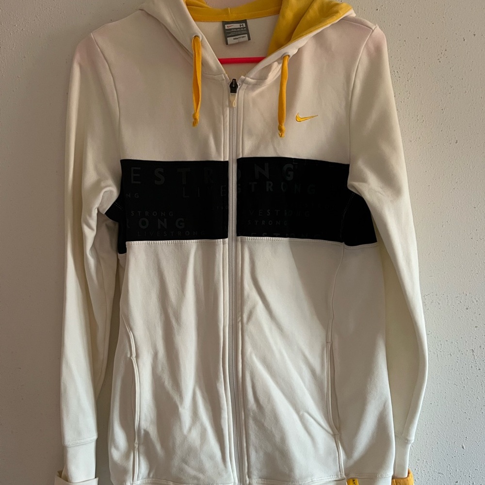 Nike Livestrong Women's White and Black Jacket with Yellow Accents